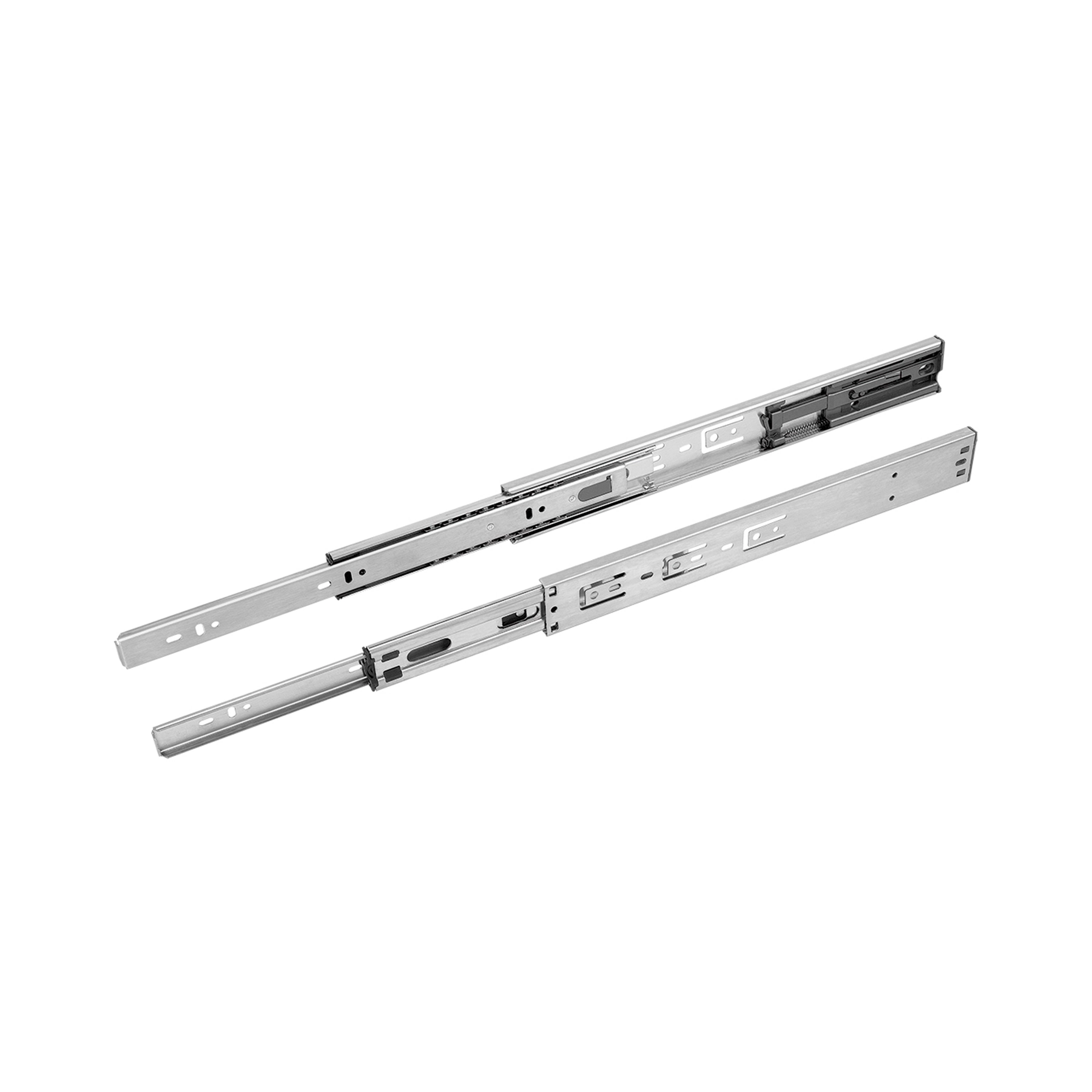 Corrediça Telescópica Aço Inox Amortecedor Extração Total 45cm até 40kg 1 Par Fgvtn