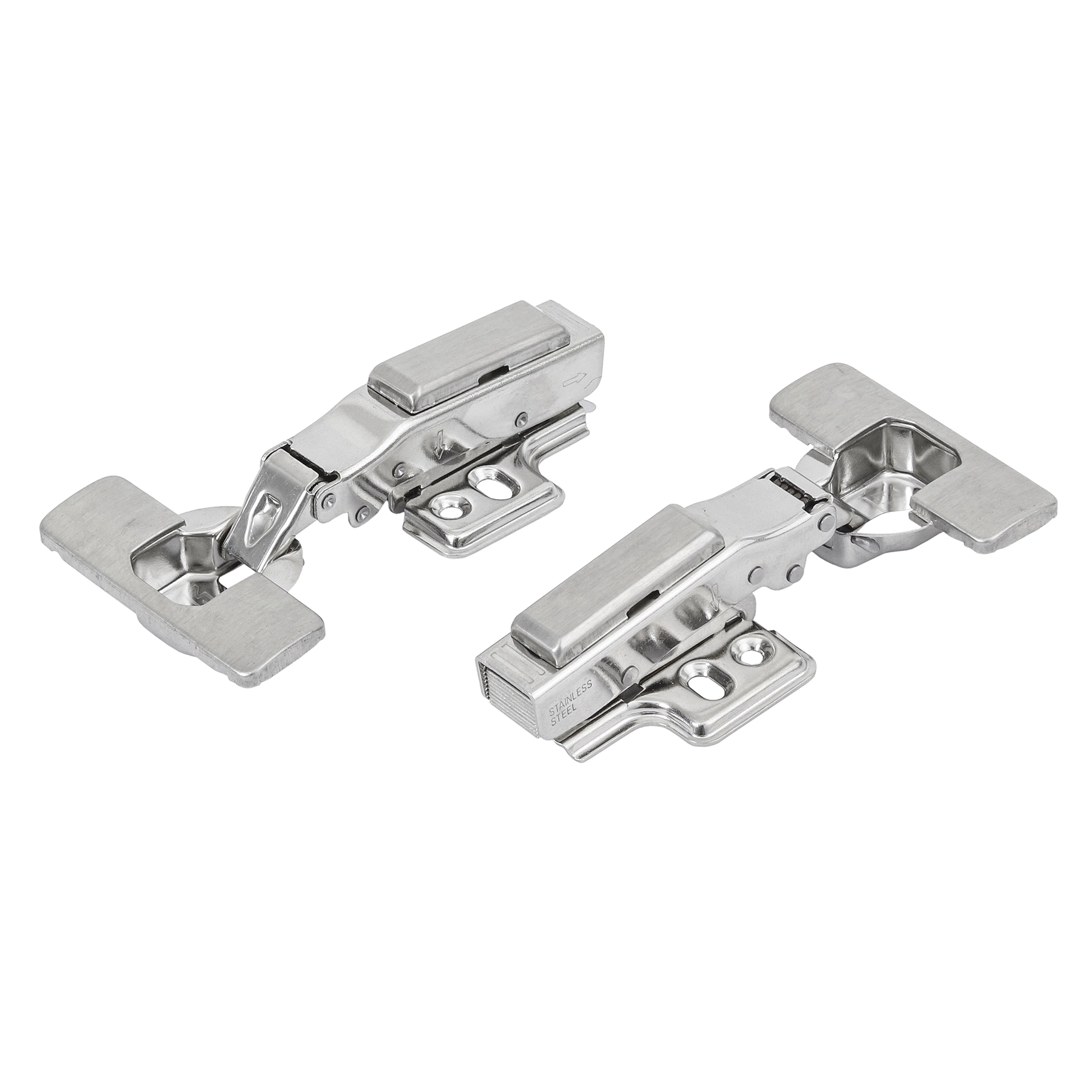 Kit 2 Dobradiça Easy TN Click Slow Inox Reta