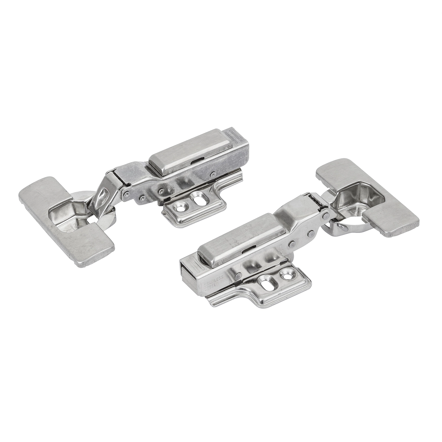 Kit 2 Dobradiça Easy TN Click Slow Inox Curv C
