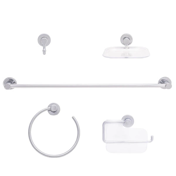 Kit Acessórios de Parede 5 peças em Plástico ABS Cromado Varese Aquaplás