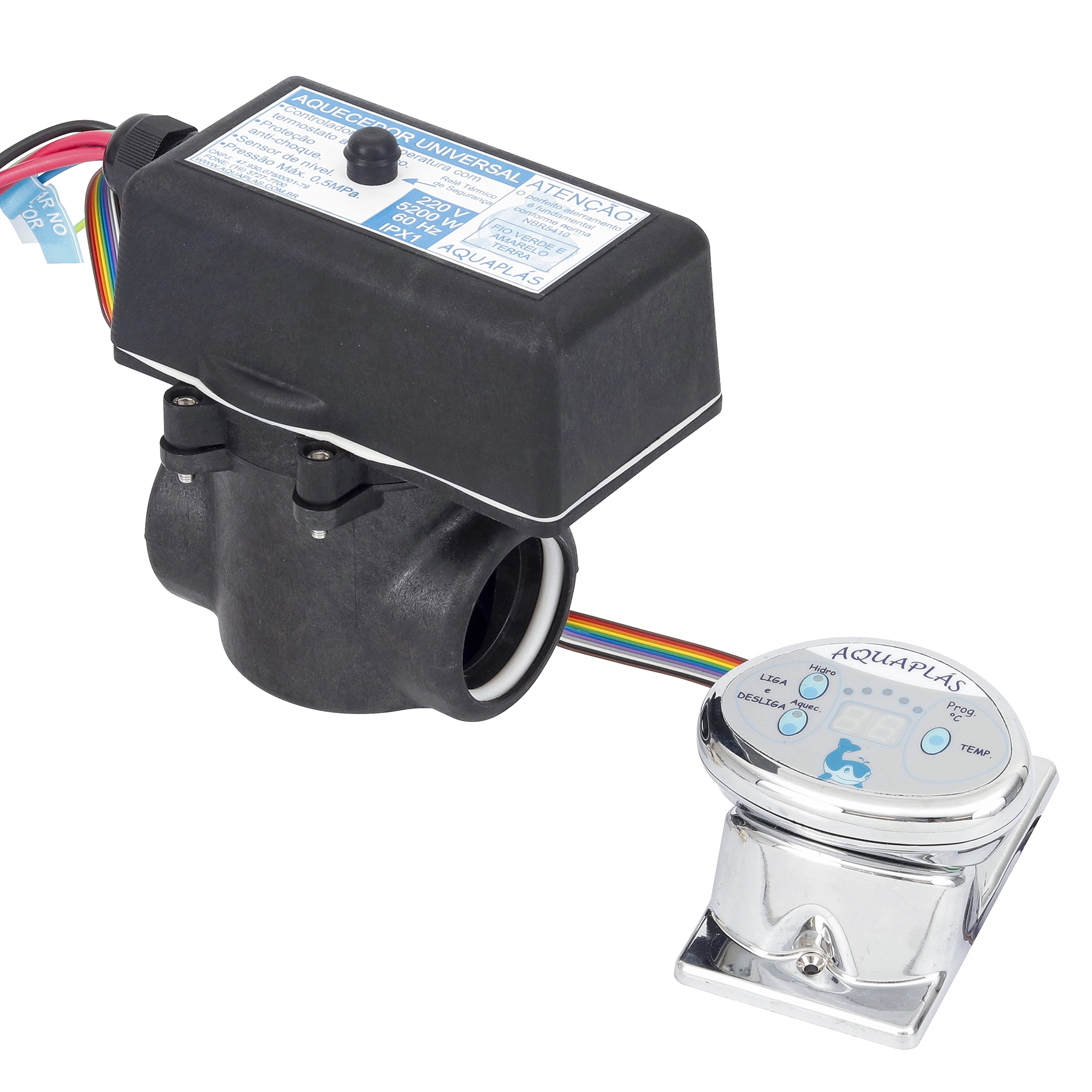 Aquecedor Elétrico para Hidromassagem 5200W 220V Universal Prata Aquaplás