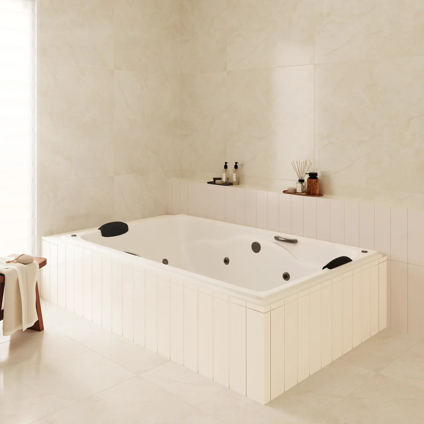 Banheira de Hidromassagem Cromoterapia 45x170x110cm Neo Confort Plus Sensea