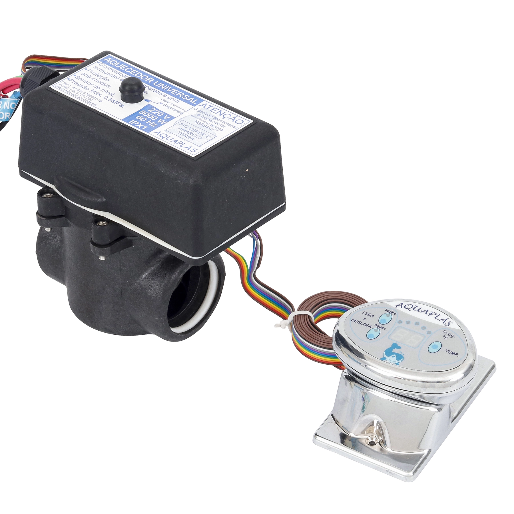 Aquecedor Elétrico para Hidromassagem 8000W 220V Universal Prata Aquaplás