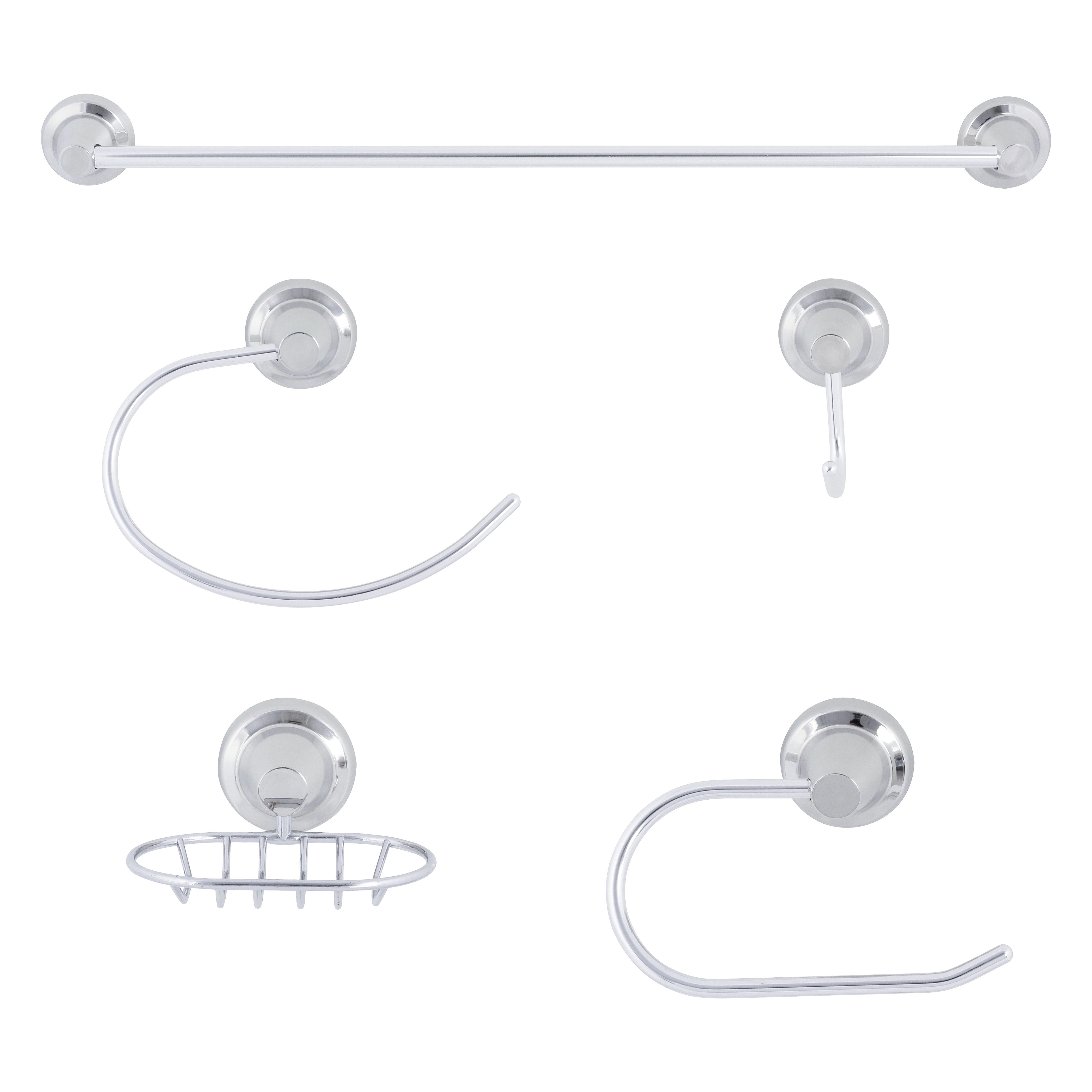 Kit Acessórios de Parede 5 peças Metal Aquainox Stamplas