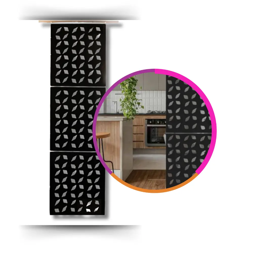 Painel Biombo Divisória Ambiente Decorativo 70x245,00 Preto