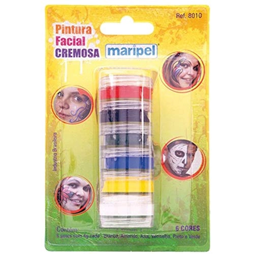 Maripel Pintura Facial Cremosa 6cores 4g. Cada