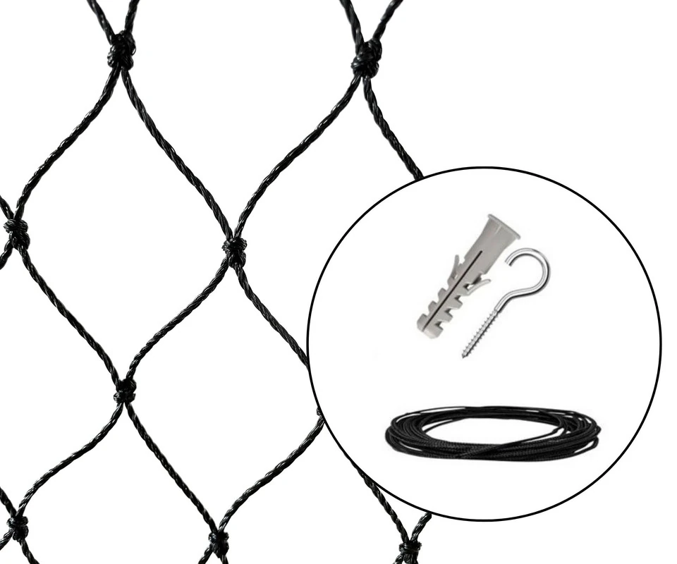 Kit Tela / Rede De Proteção 2,50x4,50m Na Cor Preta