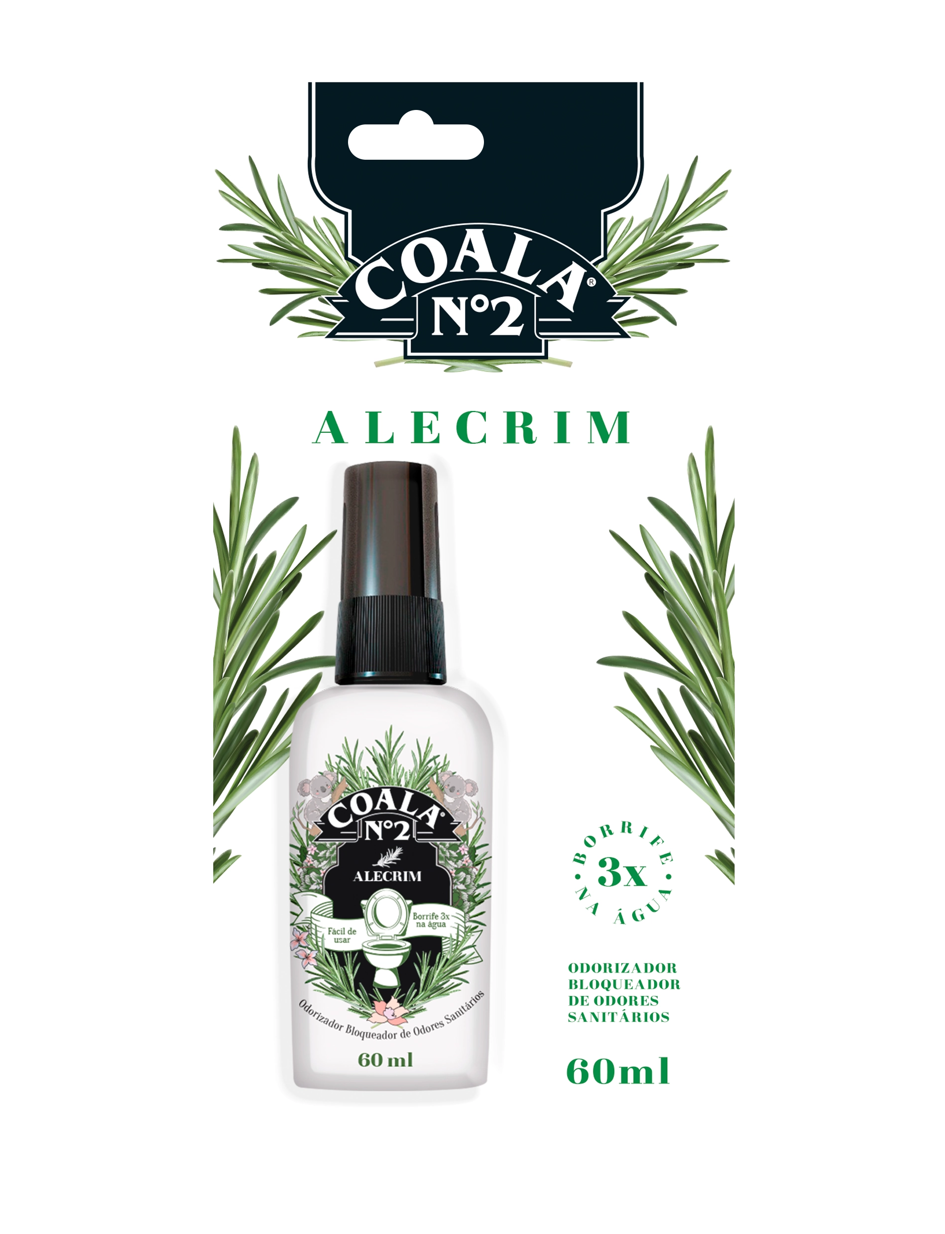Odorizador Sanitário Spray Alecrim Coala N 2 60ml