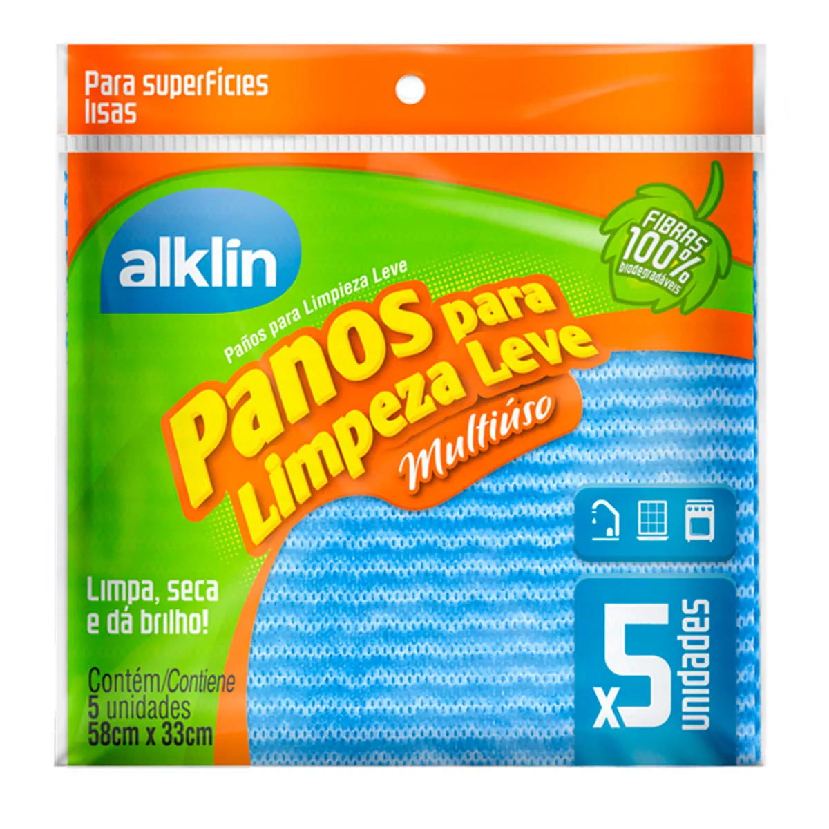 Conjunto de Panos 5 Peças em Viscose 764787 Azul Alklin