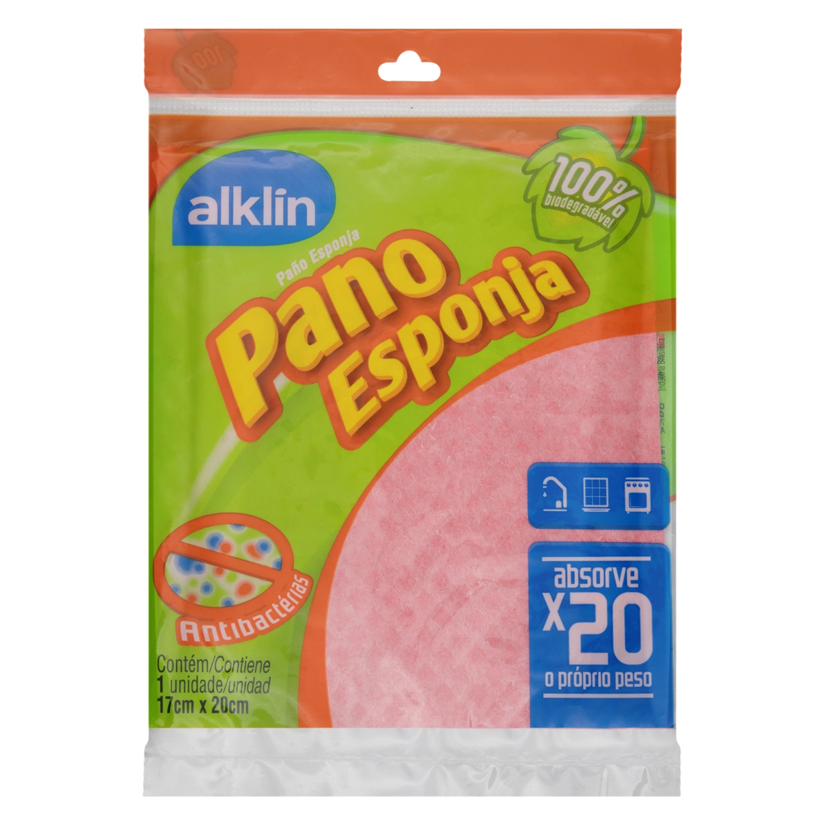 Pano Esponja Rosa Alklin 17cm X 20cm