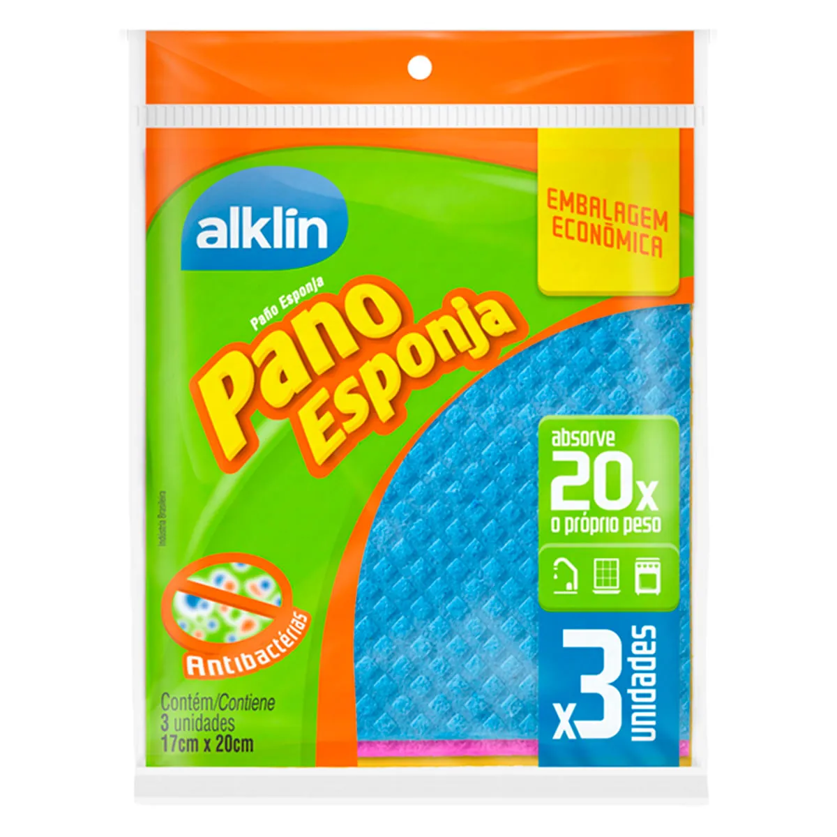 Pano Alklin Esponja 17x20 Lv3pg2