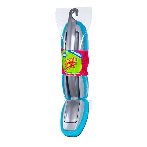 Kit Esponja Antirrisco Com Cabo 2 Refis Alklin