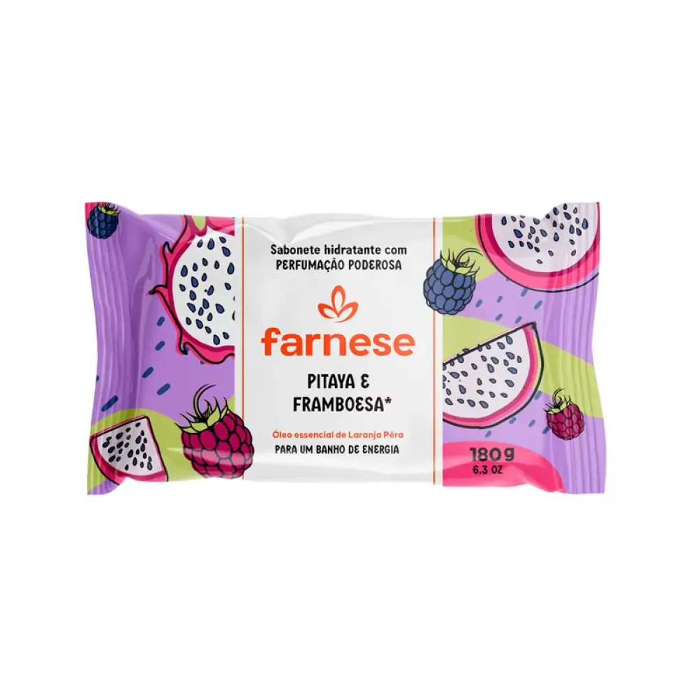 Sabonete Barra Hidratante Pitaya E Framboesa Farnese Flow Pack 180g