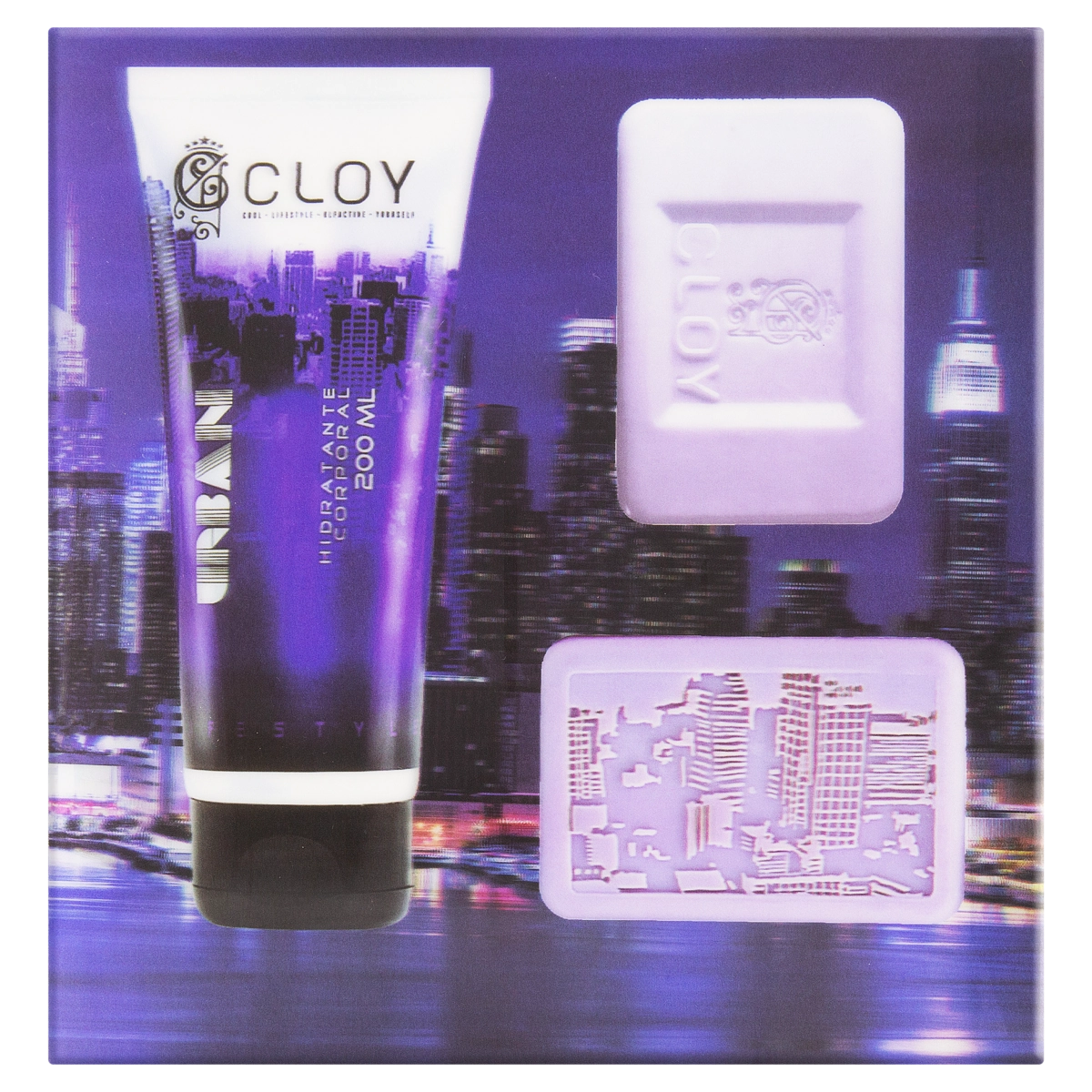 Kit 1 Hidratante Corporal 200ml 2 Sabonetes Barra 90g Cloy Urban