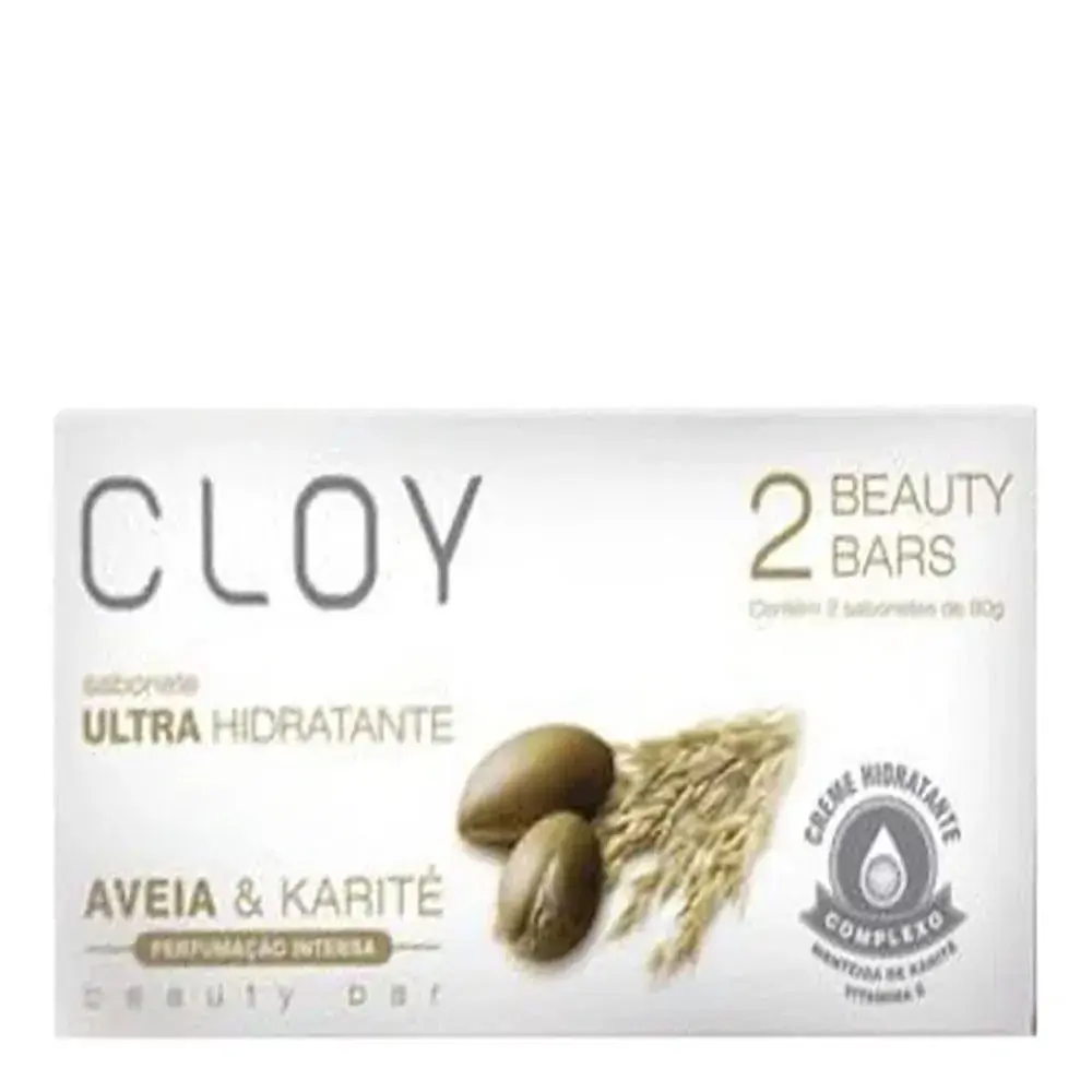 Kit Sabonete cloy Beauty bar aveia e karite com 80 g