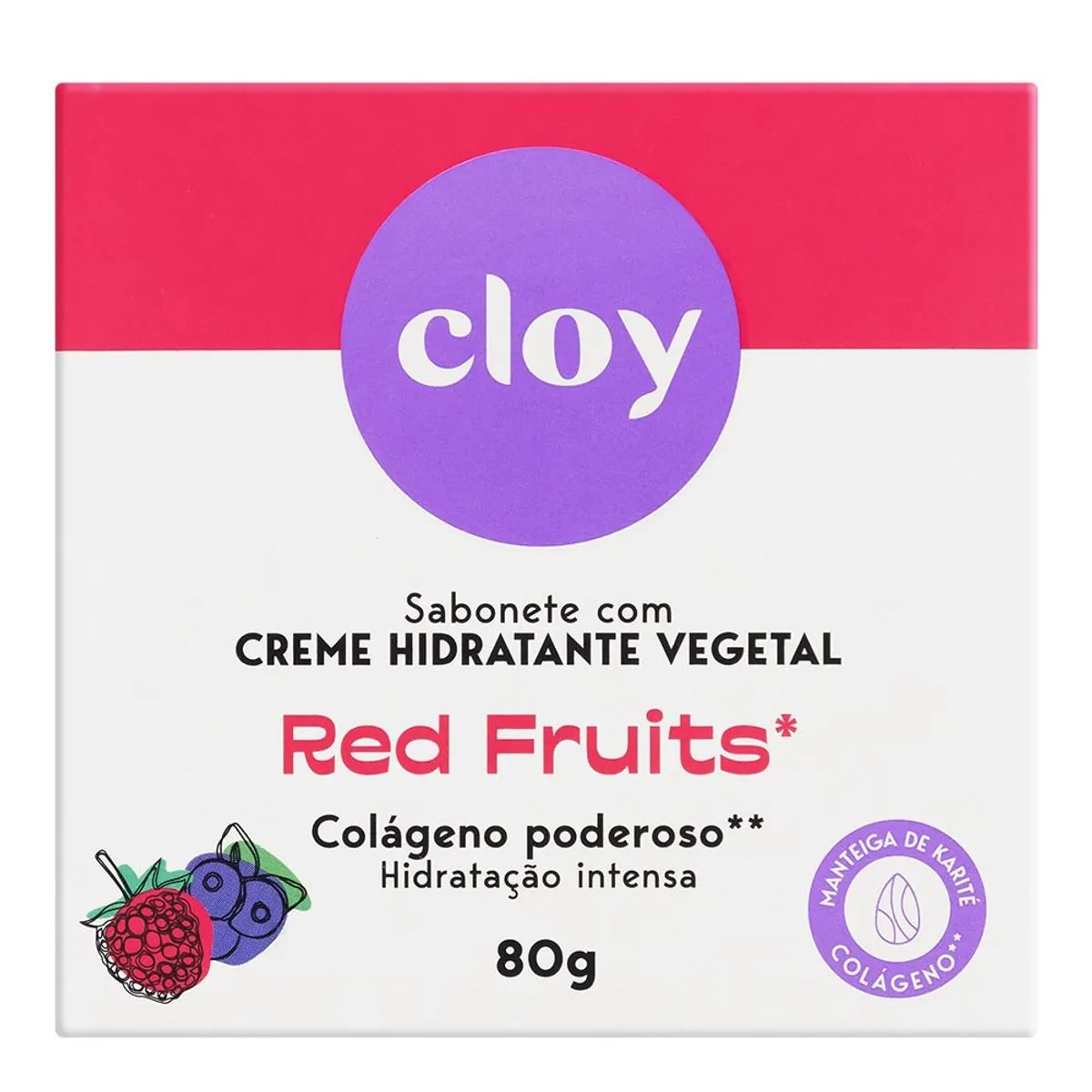 Sabonete Em Barra Hidratante Red Fruits Cloy 80g