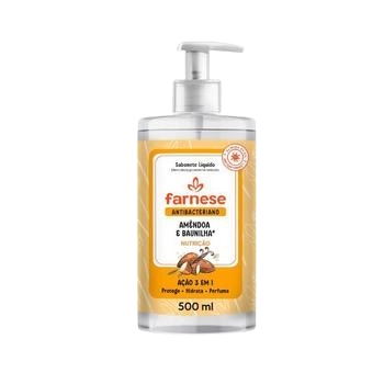 Sabonete Líquido Nutrição Antibacteriano Amêndoa E Baunilha Farnese Frasco 500ml