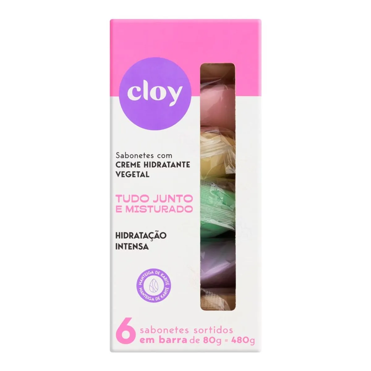 Kit Sabonete Barra Hidratante Vegetal Milk Care Red Fruits Aveia Ginger Lemon Lavanda Argan Cloy 80g