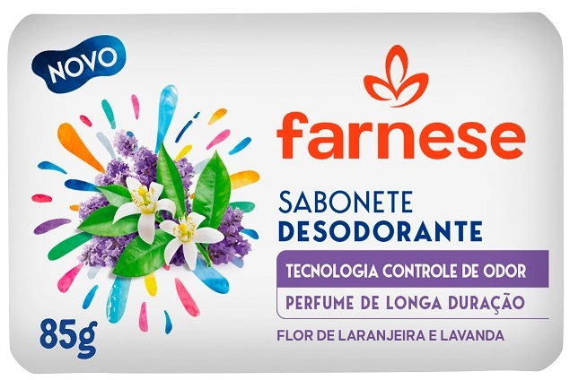 Sabonete Barra Desodorante Flor De Laranjeira E Lavanda Farnese Envoltório 85g