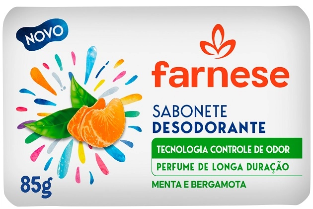 Sabonete Barra Desodorante Menta E Bergamota Farnese Envoltório 85g