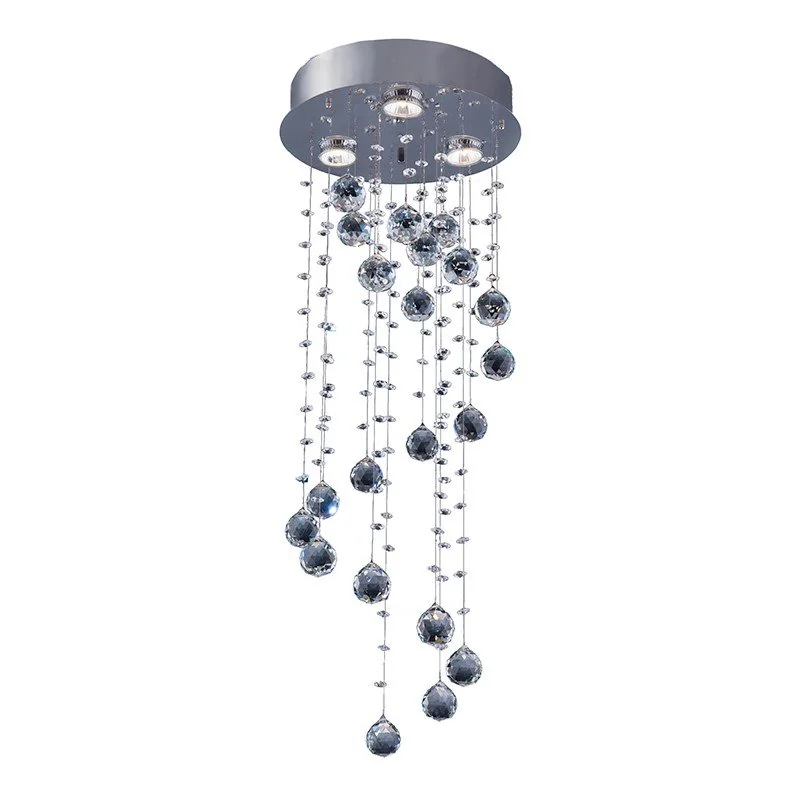Plafon Llum Crystal Spiral Com 75 Centímetros Transparente Gu10 Bivolt