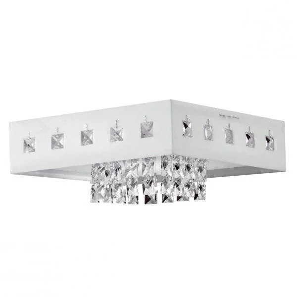 Plafon Led Sobrepor 10w Quadrado Vienna Branco Bronzearte 127v Branco