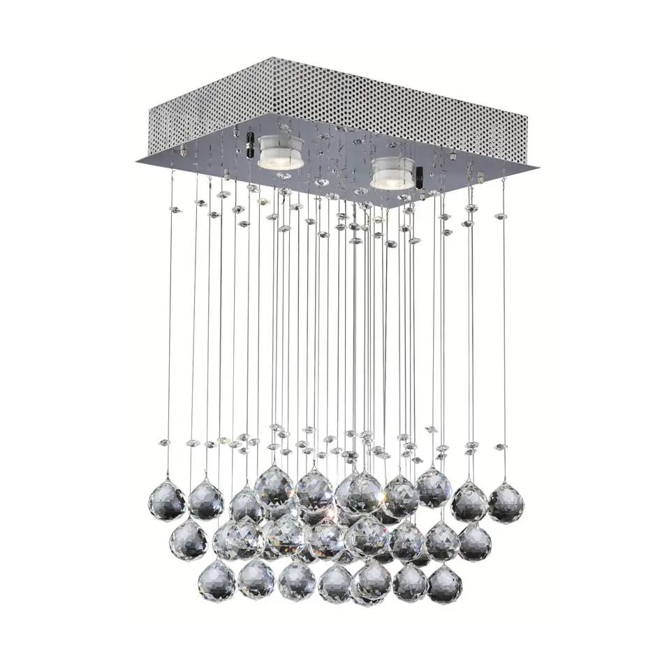 Plafon 2 Lâmpadas Prata Metal Crystal LLUM Bronzearte