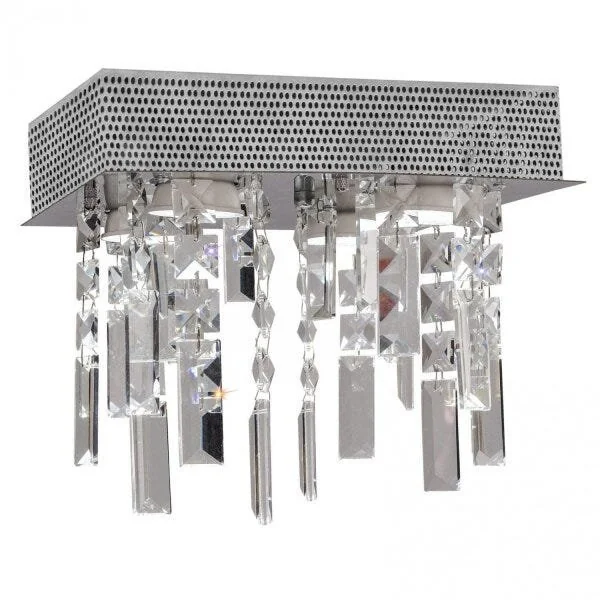 Plafon Cristal Para 4 Lâmpadas New York Bronzearte Cromo