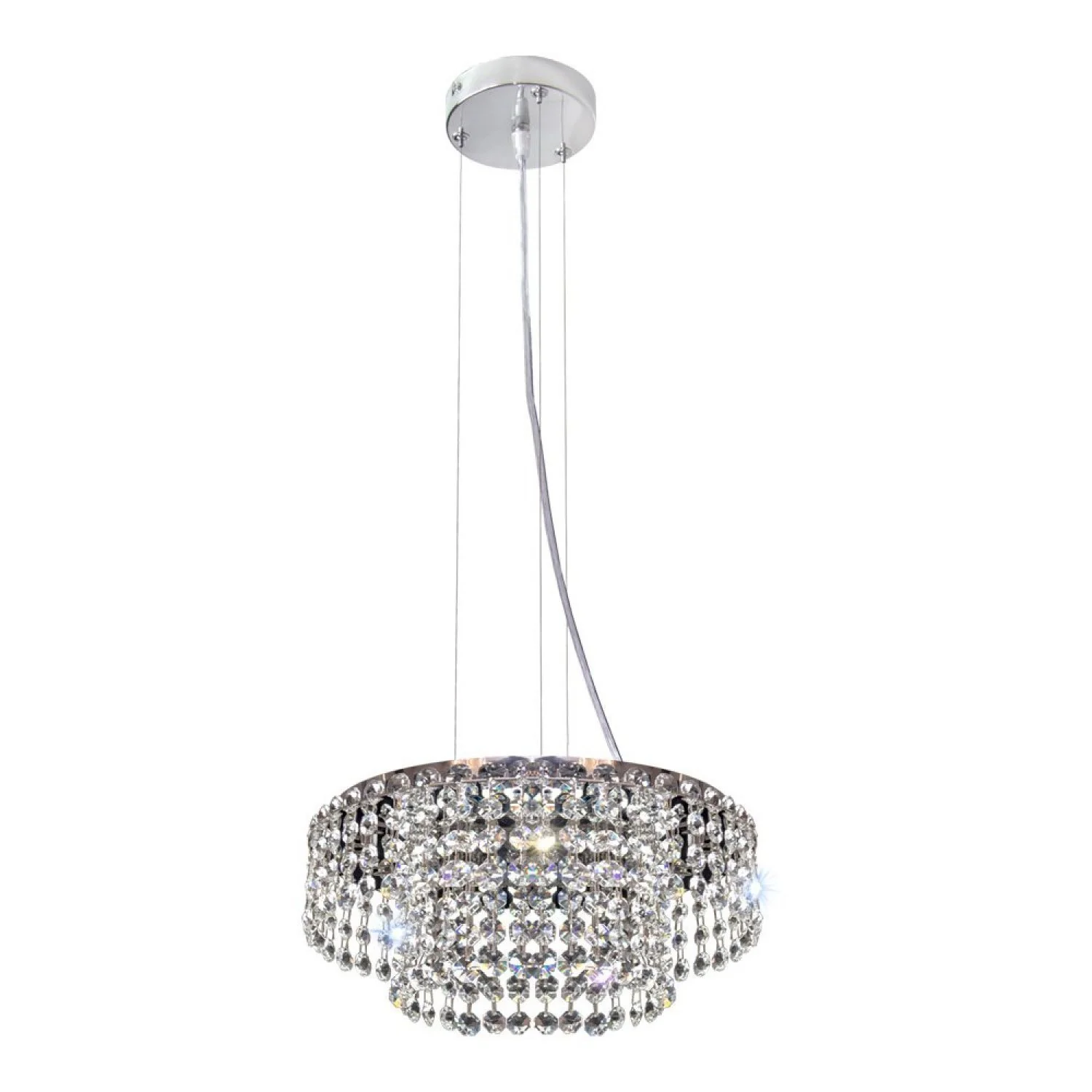 Pendente Milano Cristal Rd 30x12,5cm 6 Luzes Transparente