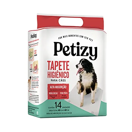 Tapete Higiênico Para Pet, 60 X 60 Cm 14 Peças, Pet1577, Petizy