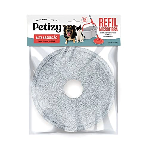 Refil Para Mop Giratorio Limpeza Sustentavel Microfibra, Rpet1621, Petizy