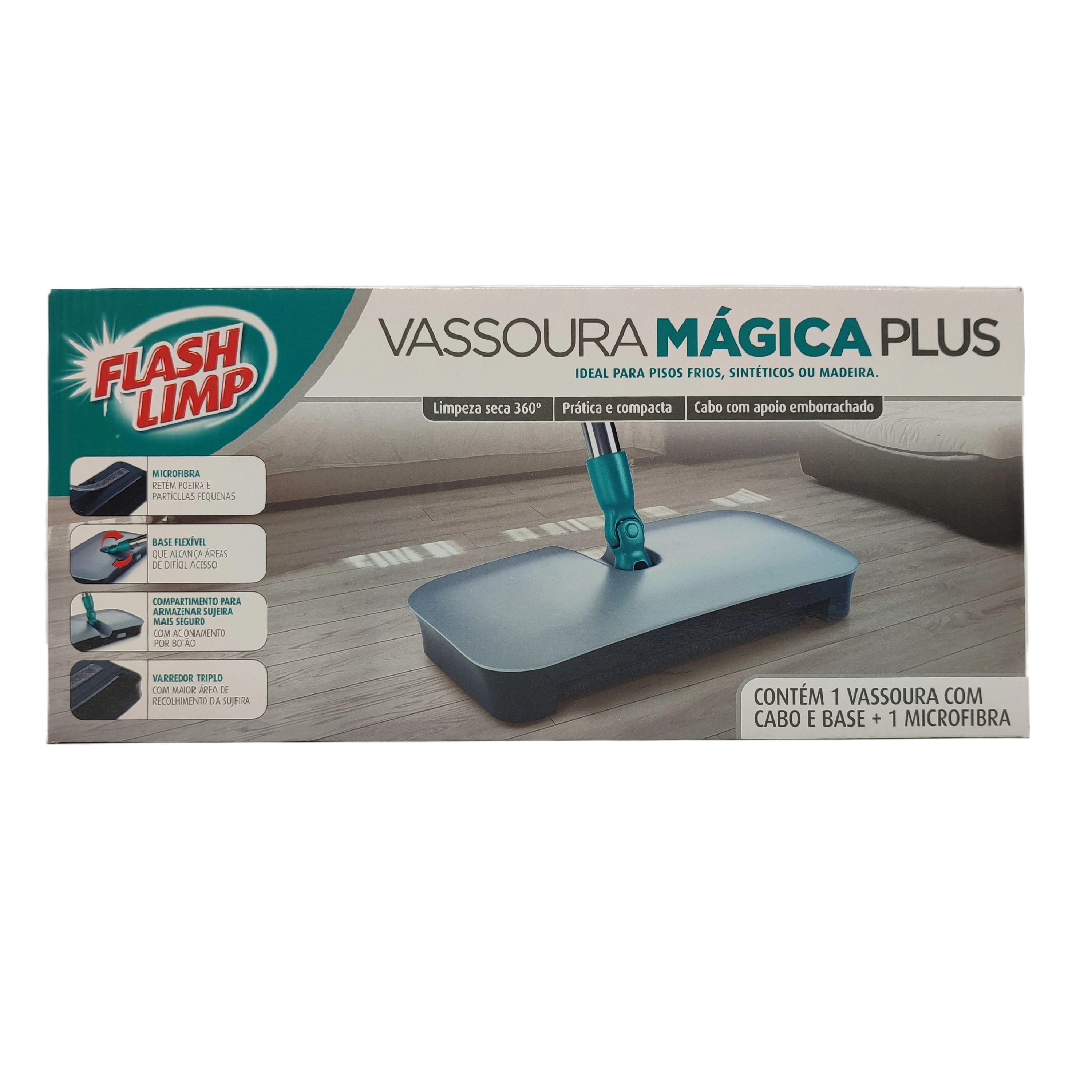Vassoura Mágica Plus Giratório 360º MOP7245 - Flashlimp