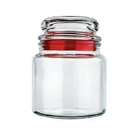 Pote De Vidro Multiuso 560 Ml Vermelho Euro Home