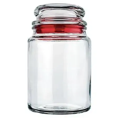 Pote De Vidro Multiuso 750 Ml Vermelho Euro Home