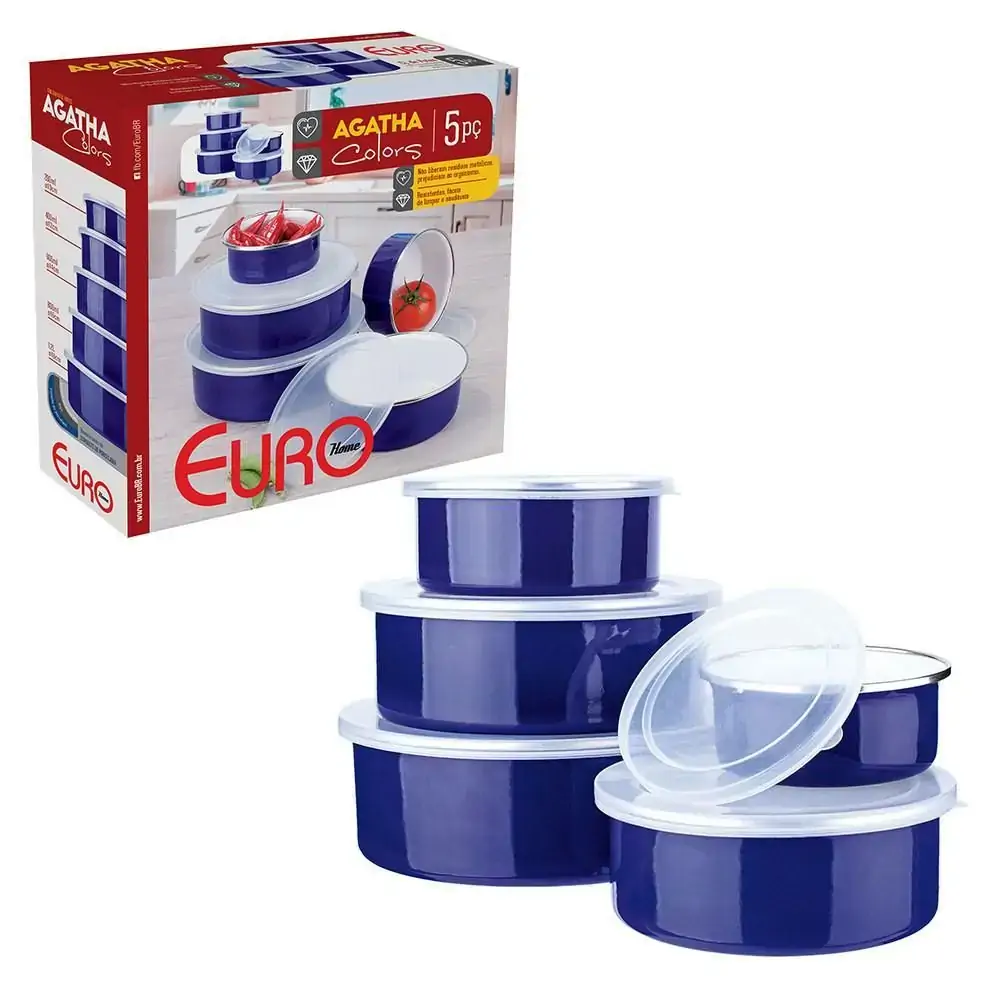 Cj. Potes Euro Agatha 5pc Azul