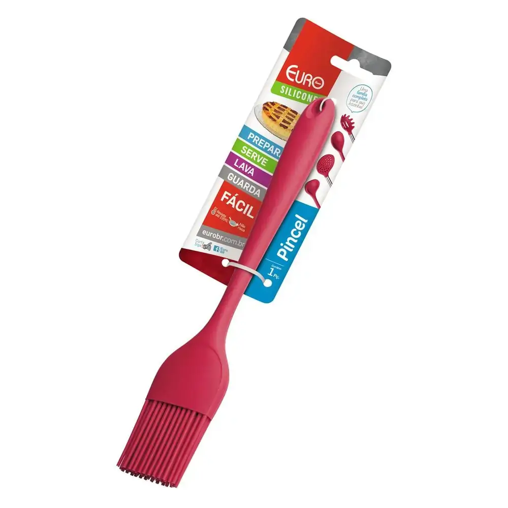 Pincel Euro Silicone Vermelho