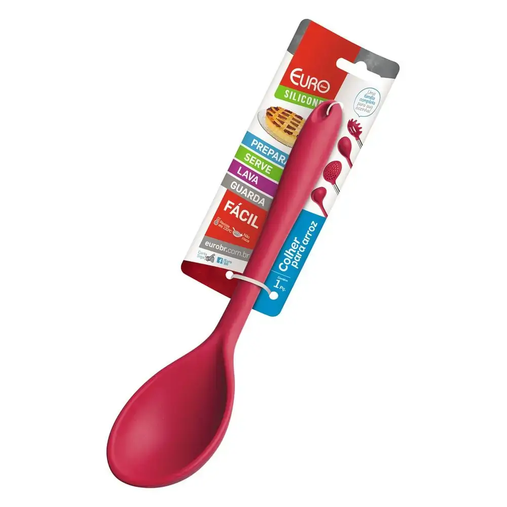 Colher Para Arroz De Silicone Vermelha