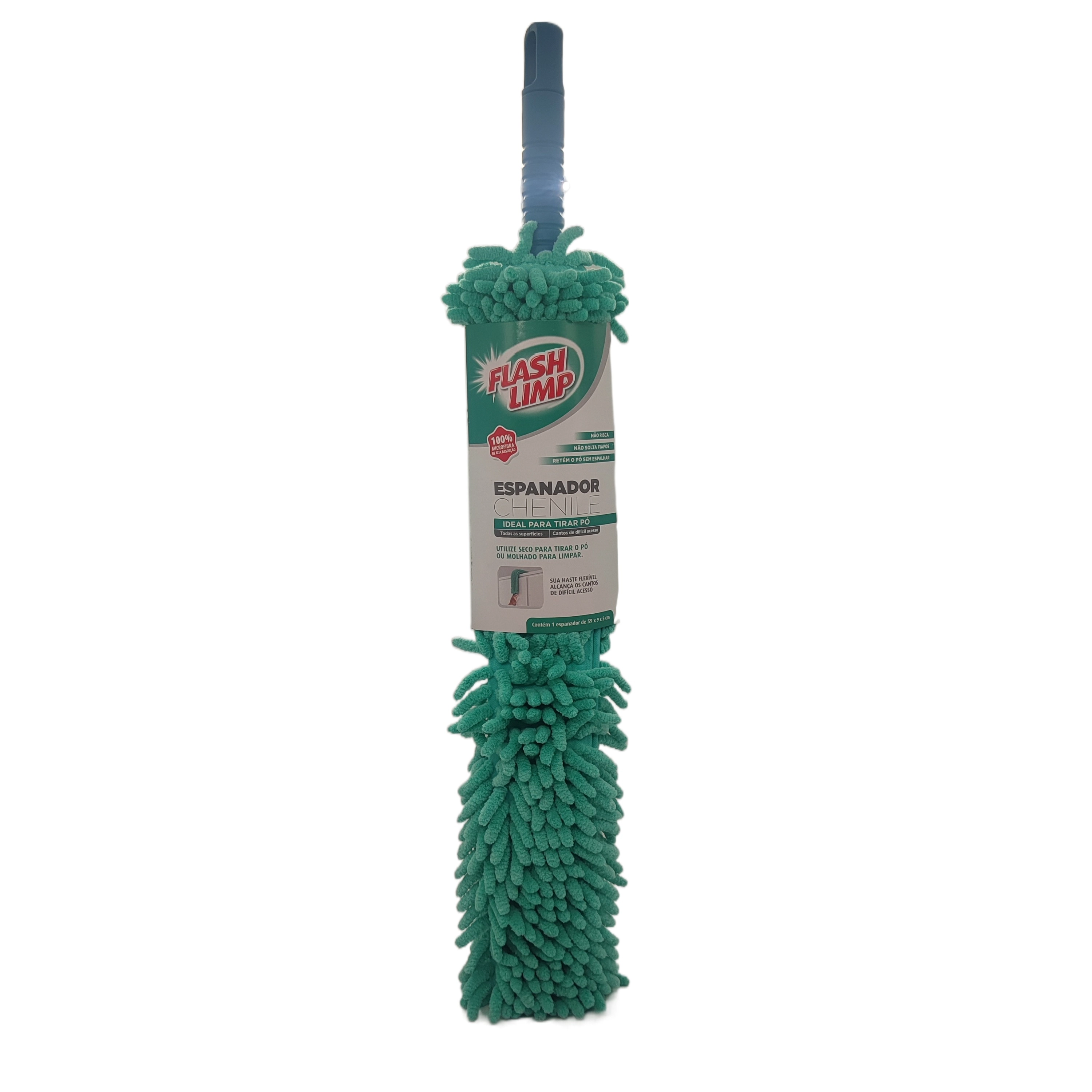 Espanador Cheline - Flash Limp - Verde água / Verde esmeralda