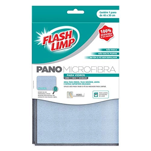 Pano Microfibra Para Vidros FlashLimp FLP6698