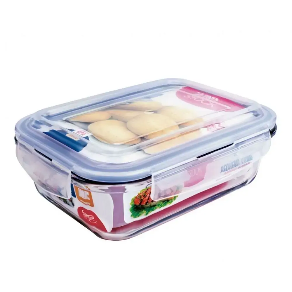Pote Vidro Hermetico Euro Retangular 1040ml