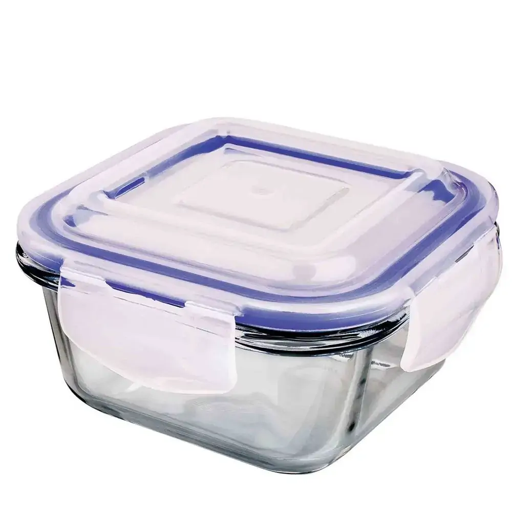 Pote Vidro Hermetico Euro Quadrado 300ml