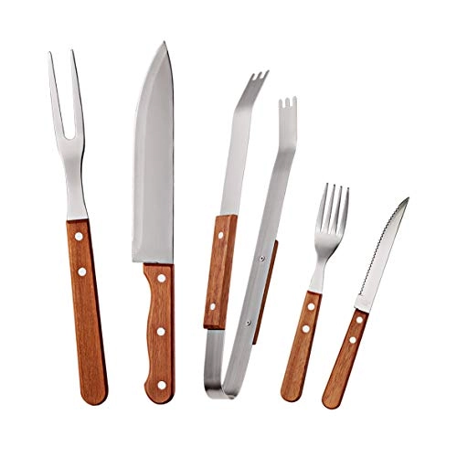 Kit Para Churrasco Em Madeira Euro 15 Peças Bbqw 15