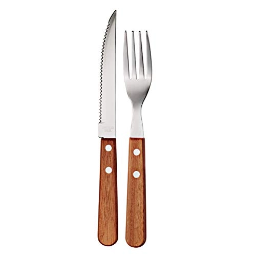 Kit Talheres Para Churrasco Em Madeira Euro 12 Peças Bbqw 12
