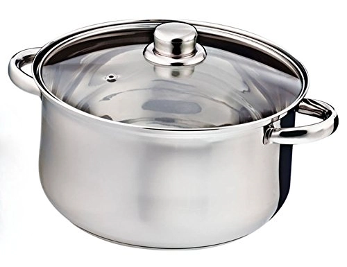 Cacarola Inox Funda 24cm C/tampa Vidro
