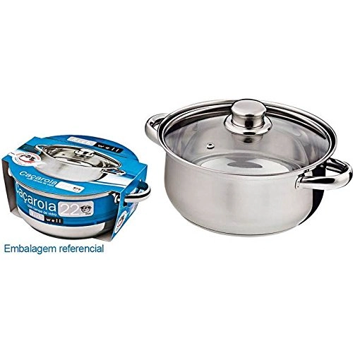 Cacarola Inox 20cm C/tampa Vidro