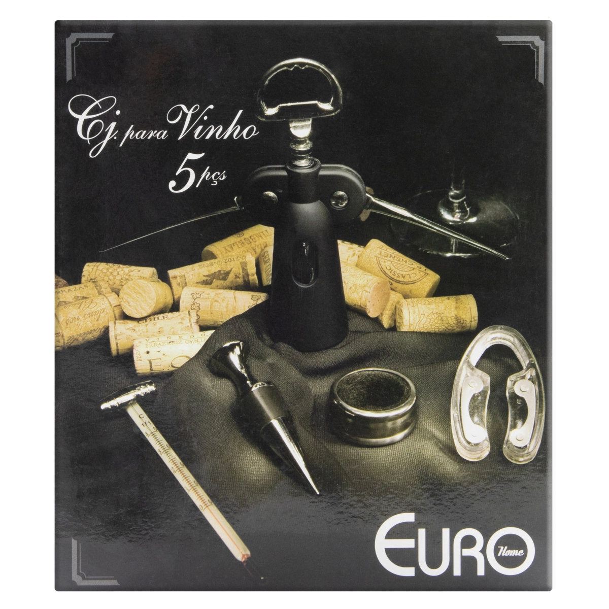 Conjunto Acessórios Para Vinho Euro Home Caixa 5 Peças