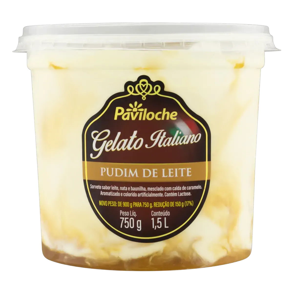 Gelato Italiano Pudim De Leite Paviloche Pote 1,5l