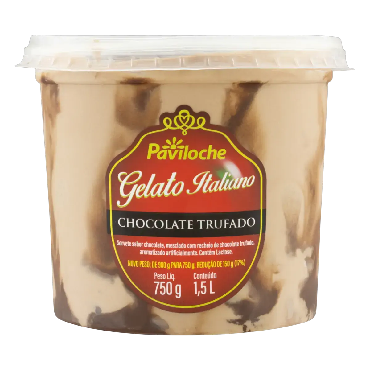 Gelato Italiano Chocolate Trufado Paviloche Pote 1,5l