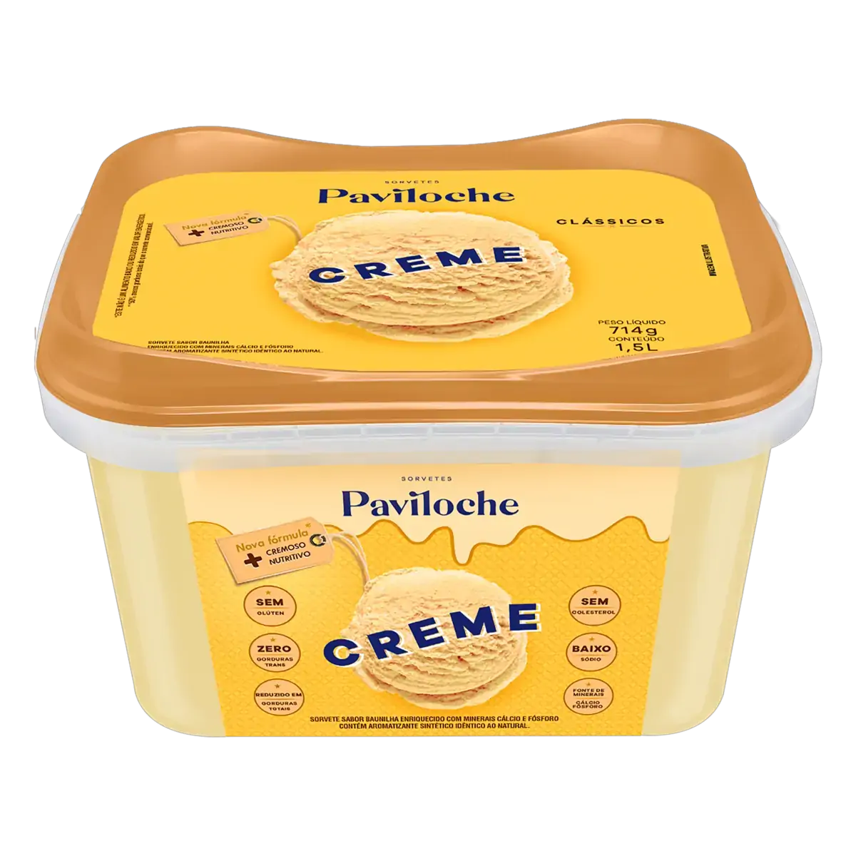 Sorvete Creme Paviloche Clássicos Pote 1,5l