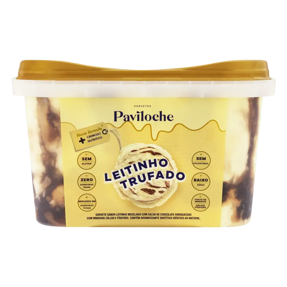 Sorvete Leitinho Trufado Paviloche Clássicos Pote 1,5l